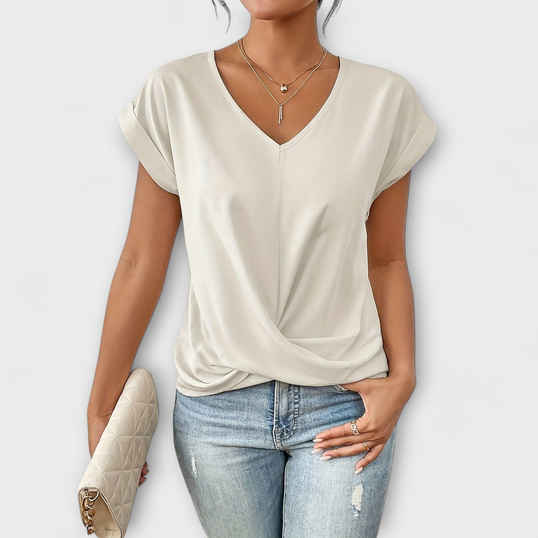 Eloise - Top s V-výstrihom a detailom uzla
