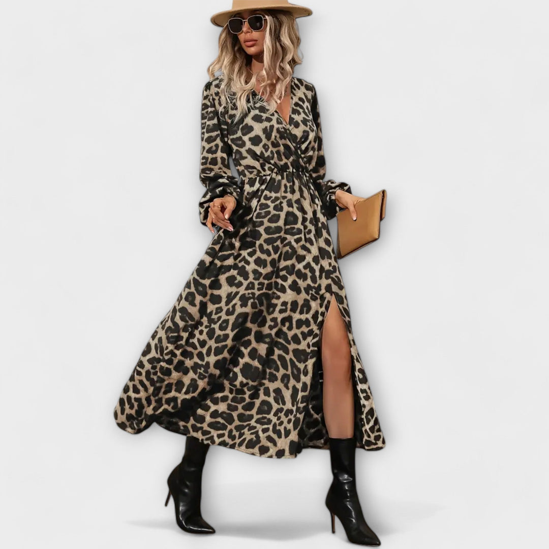 Natalie - Štýlové šaty s leopardím vzorom