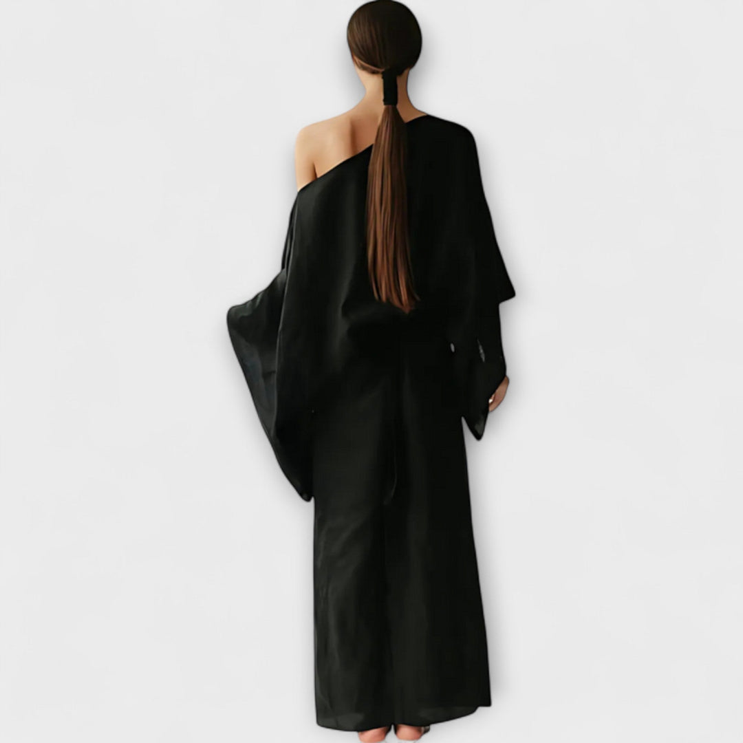 Dana - Kimono šaty vyrobené z ľanu a bavlny