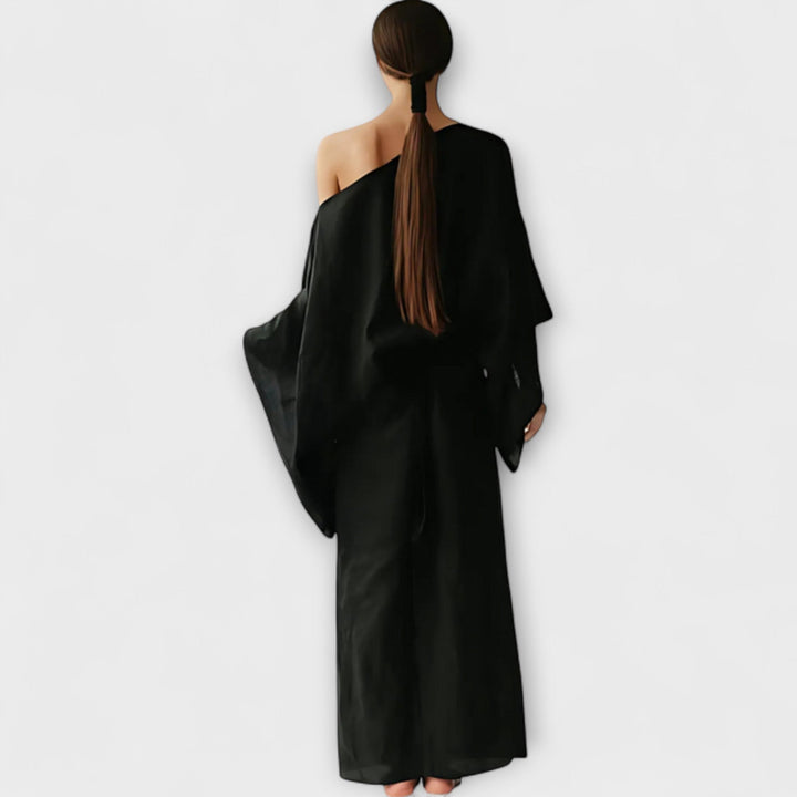 Dana - Kimono šaty vyrobené z ľanu a bavlny