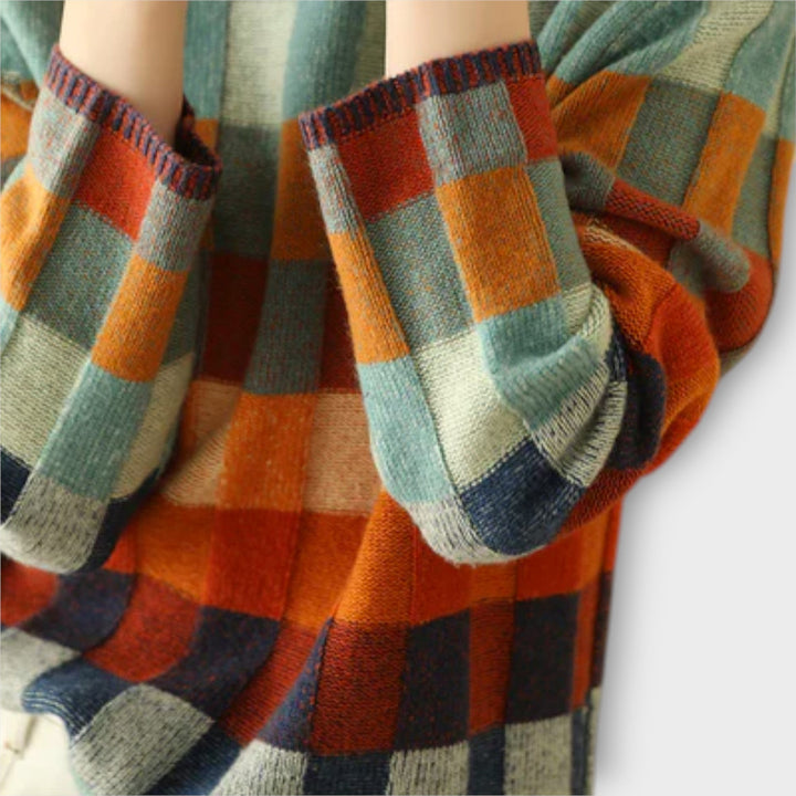 Erika – Pulóver s patchwork vzorom