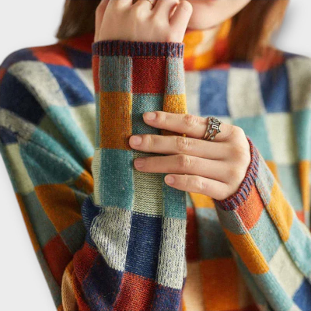 Erika – Pulóver s patchwork vzorom