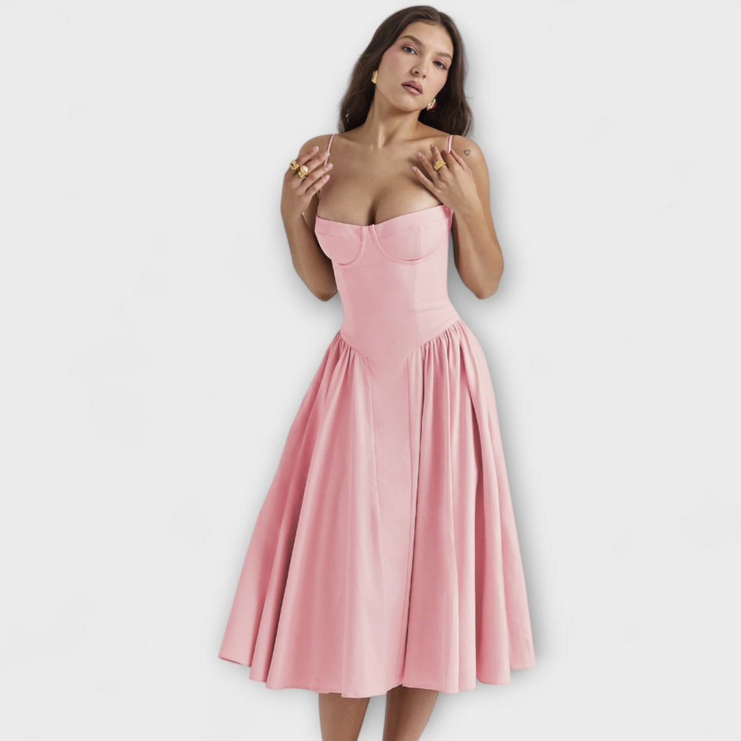 Rosalie - Elegantná bezrukávová korzetová šaty