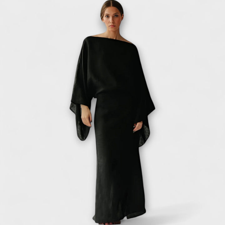 Dana - Kimono šaty vyrobené z ľanu a bavlny